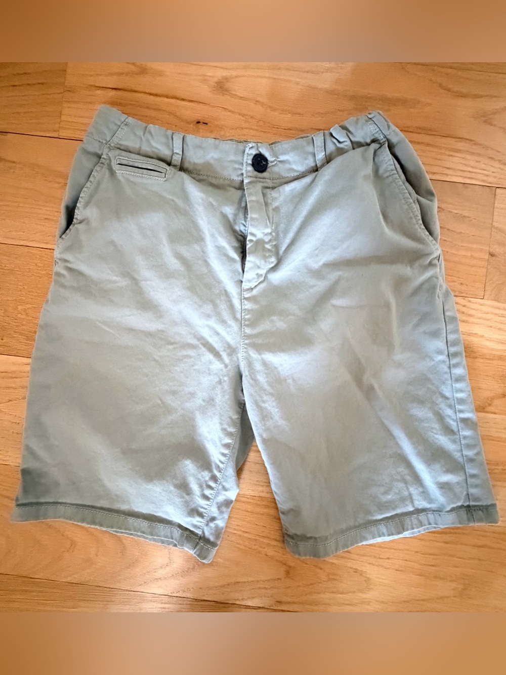 Zara Boy’s Flat Front Chino Shorts in Sage Green Sz 13-14 EC